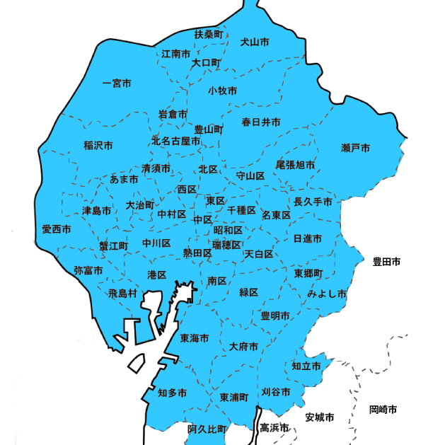 引き取り可能エリア地図
